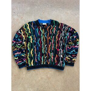 Vintage Coogi Australia Cotton Multicolor 3D Knit Sweater - L